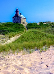 Sandy Path Leading to Block Island North Light - Hazy Look